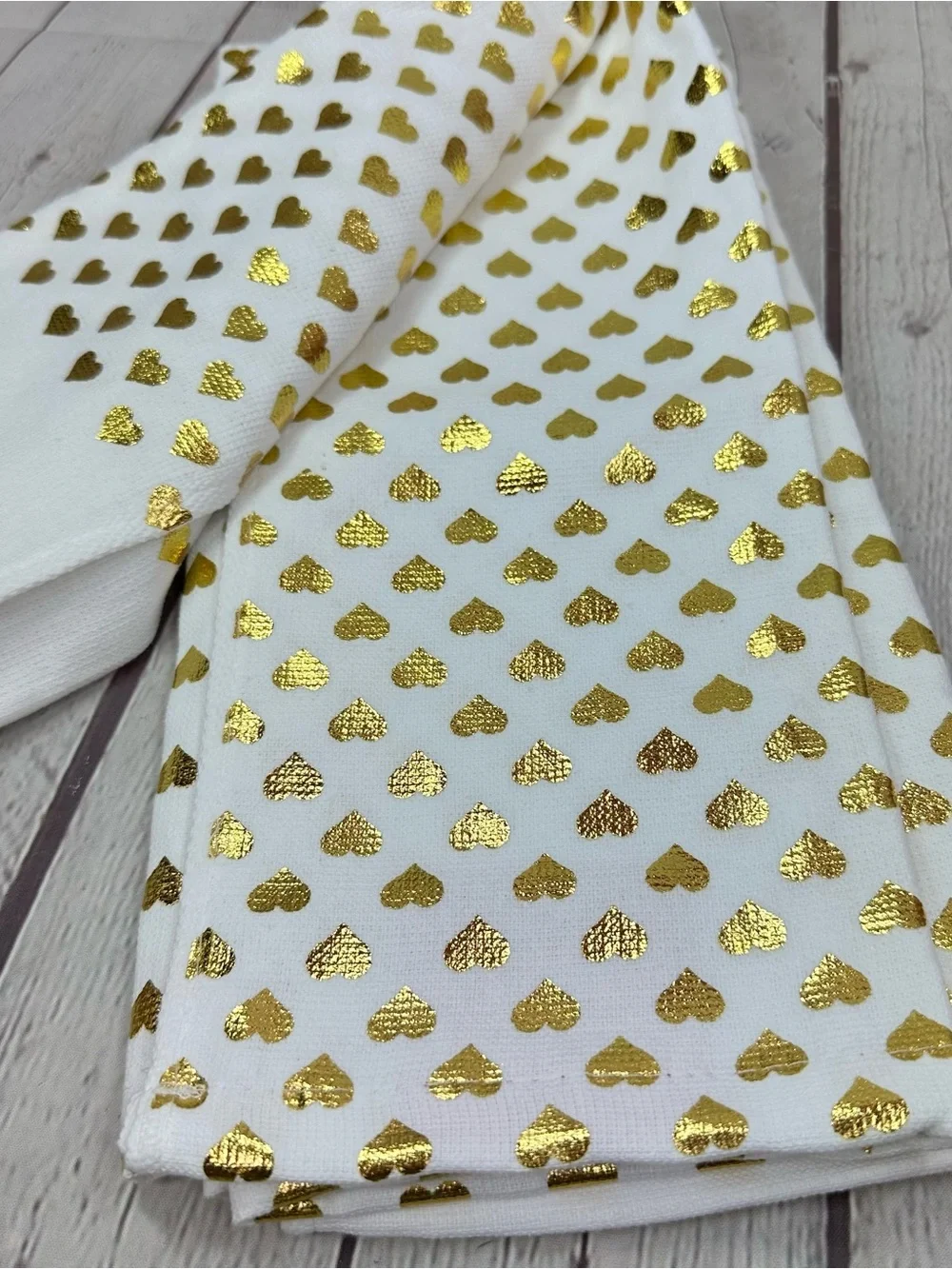 NWT Juicy Couture home kitchen Towel Gold foil Hearts glam décor modern luxe